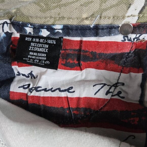 ROCKSTAR Original Shake Tree Camo Distressed Stacked Flare Jean 28x28 - Picture 10 of 11